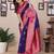 Purple silk blend zari butta weaving banarasi saree with contrast pallu and blouse