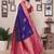 Purple silk blend zari butta weaving banarasi saree with contrast pallu and blouse