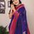 Purple silk blend zari butta weaving banarasi saree with contrast pallu and blouse