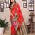 Red silk blend zari butta weaving banarasi saree with contrast pallu and blouse