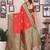 Red silk blend zari butta weaving banarasi saree with contrast pallu and blouse