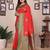 Red silk blend zari butta weaving banarasi saree with contrast pallu and blouse