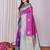 Pink silk blend zari butta weaving banarasi saree with contrast pallu and blouse