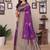 Magenta silk blend zari butta weaving banarasi saree with contrast pallu and blouse