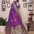 Magenta silk blend zari butta weaving banarasi saree with contrast pallu and blouse