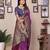 Magenta silk blend zari butta weaving banarasi saree with contrast pallu and blouse
