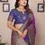 Magenta silk blend zari butta weaving banarasi saree with contrast pallu and blouse