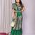 Pine green silk blend zari jacquard weaving banarasi saree with zari weaving border