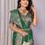 Pine green silk blend zari jacquard weaving banarasi saree with zari weaving border