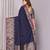 Navy blue silk blend zari jacquard weaving banarasi saree with zari weaving border