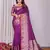 Purple silk blend zari jacquard weaving banarasi saree with zari weaving border