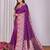 Purple silk blend zari jacquard weaving banarasi saree with zari weaving border