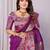 Purple silk blend zari jacquard weaving banarasi saree with zari weaving border