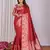 Red silk blend zari jacquard weaving banarasi saree with zari weaving border