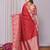 Red silk blend zari jacquard weaving banarasi saree with zari weaving border