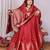 Red silk blend zari jacquard weaving banarasi saree with zari weaving border