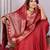 Red silk blend zari jacquard weaving banarasi saree with zari weaving border