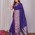 Royal blue silk blend zari jacquard weaving banarasi saree with zari weaving border