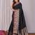 Black silk blend zari jacquard weaving banarasi saree with zari weaving border