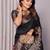 Black silk blend zari jacquard weaving banarasi saree with zari weaving border
