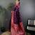 Purple silk blend paisley zari weaving banarasi saree with contrast border