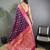 Purple silk blend paisley zari weaving banarasi saree with contrast border