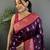 Purple silk blend paisley zari weaving banarasi saree with contrast border