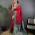 Red silk blend paisley zari weaving banarasi saree with contrast border