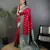 Red silk blend paisley zari weaving banarasi saree with contrast border