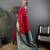 Red silk blend paisley zari weaving banarasi saree with contrast border
