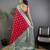 Red silk blend paisley zari weaving banarasi saree with contrast border