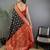 Black silk blend paisley zari weaving banarasi saree with contrast border