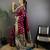 Wine silk blend paisley zari weaving banarasi saree with contrast border