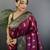 Wine silk blend paisley zari weaving banarasi saree with contrast border