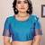 Royal blue silk blend copper zari weaving banarasi saree with contrast blouse
