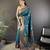 Blue silk blend copper zari weaving banarasi saree with contrast blouse
