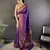 Purple silk blend copper zari weaving banarasi saree with contrast blouse