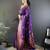 Purple silk blend copper zari weaving banarasi saree with contrast blouse