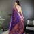 Purple silk blend copper zari weaving banarasi saree with contrast blouse