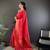 Hot pink silk blend copper zari weaving banarasi saree with contrast blouse