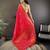 Hot pink silk blend copper zari weaving banarasi saree with contrast blouse