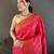 Hot pink silk blend copper zari weaving banarasi saree with contrast blouse