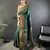 Dark green silk blend copper zari weaving banarasi saree with contrast blouse
