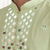 Pista green art silk kurta churidar for mens