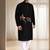 Black silk kurta churidar for men's