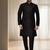 Black silk kurta churidar for men's