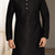 Black silk kurta churidar for men's