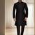 Black silk kurta churidar for men's
