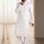 Off white silk kurta churidar for men's