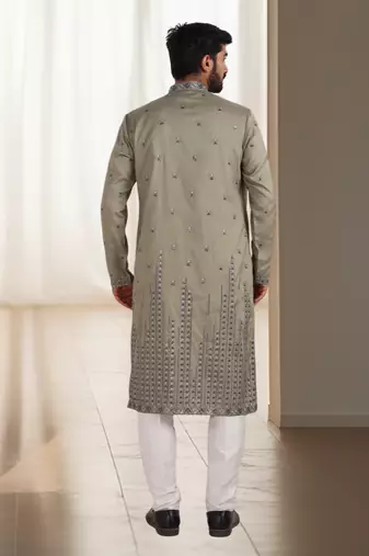 Mehandi cotton kurta churidar for mens